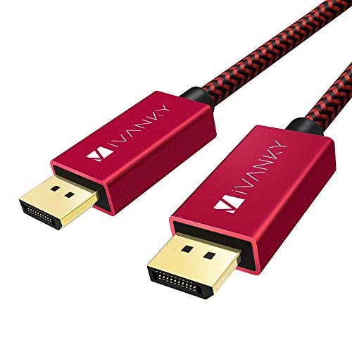 IVANKY Cavo DisplayPort (4K@60Hz, 2K@165Hz, DP1.2) Cavo Display Port Alta velocità - 1m, Rosso