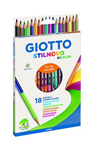 Giotto 257200 Stilnovo Bicolor, 18 Pastelli Doppio Colore, 3.3. mm