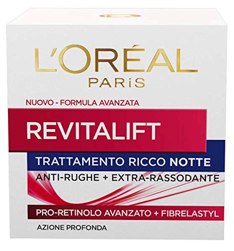 L'Oréal Paris Dermo Expertise Soin Revitalift Crema Viso Anti-Rughe Notte, Formula con Pro-Retinolo Avanzato e Fibrelastyl, 50 ml