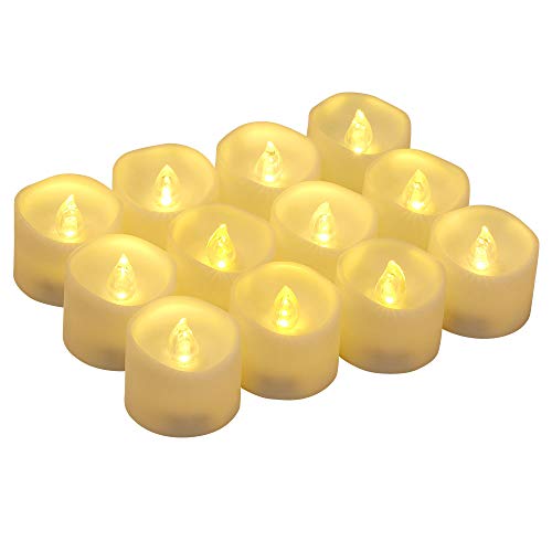 flintronic 12 Lumini Candele LED, Candele Senza Fiamma con Batterie Adatte per Decorazione di Casa Camera Natale Pasqua Festa Di Matrimonio – Bianco Caldo