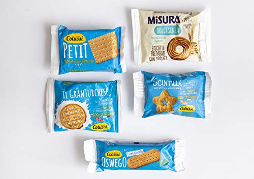 Colussi e Misura biscotti monodose, 120 pezzi assortiti in 5 varianti