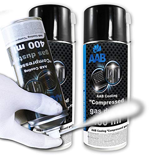 AAB Compressed Gas Duster 400ml - Spray Congelante per Elettronica, Spray Freddo, Raffreddante Spray, Spray Ghiaccio Istantaneo, Spray Gelo, congelare a -50*C - Set di 2 Pezzi