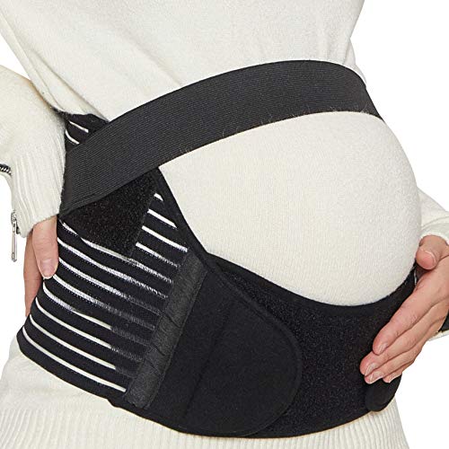 NEOtech Care - Fascia per maternità - Supporto per la Gravidanza - Cintura Vita/Schiena/Addome (Nero, M)