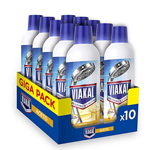 Viakal Detersivo Anticalcare Liquido Aceto, Maxi Formato 10 Pezzi da 515 ml