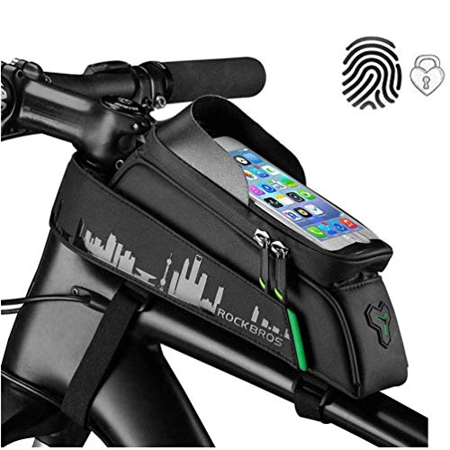 ROCKBROS Borsa da Telaio Impermeabile per Bici MTB Borsa Telaio Anteriore Impermeabile Porta Cellulare 5.8