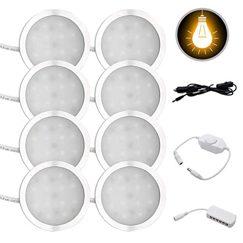 HugeAuto - Kit di luci interne a LED 8 x 12 V, per camper, furgoni, camper, luce calda