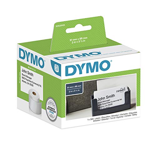 Dymo LabelWriter etichette per badge non adesive, 51 x 89 mm (rotolo da 300), stampa nera su bianco, S0929100