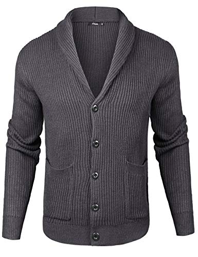 iClosam Maglioni Cardigan da Uomo Manica Lunga Collo A V Slim Giacca in Maglia Coat Jacket Primaverile Invernale