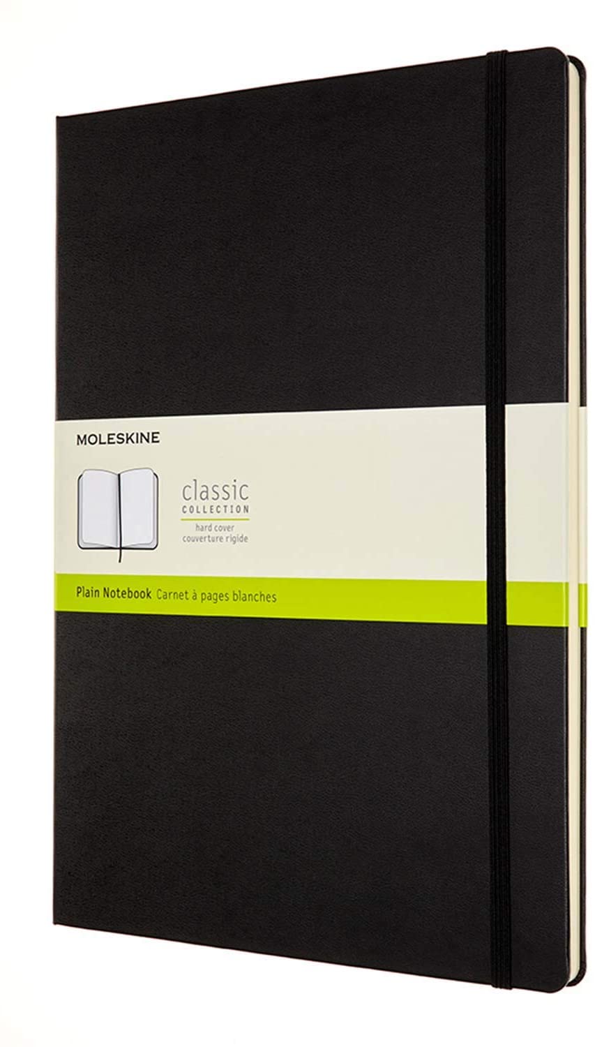 Moleskine Classic Notebook con Pagine Bianche, Taccuino con Copertina Rigida e Chiusura ad Elastico, Dimensione A4 21 x 29.7 cm, Nero, 192 Pagine