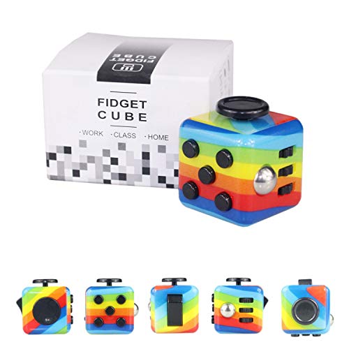 Yetech Arcobaleno Cubo Anti-Stress , Ansia Relief Giocattoli con 6 Diverse funzioni , Regalo per Bambini e Adulti ADHD