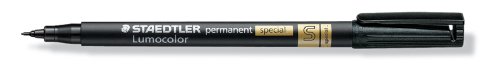 STAEDTLER penna universale Lumocolor permanent special, colore nero, punta S da 0.4 mm, confezione da 10, 319 S-9, 10 Pezzi