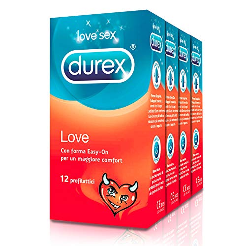 Durex Love Preservativi Comfort Facili da Indossare, 4 Confezioni da 12 Profilattici