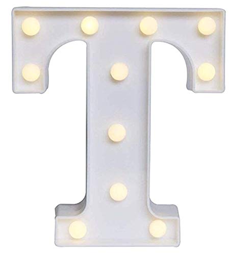 Yuna Lettere Luminose LED Lettere Decorative a LED Lettere dell'alfabeto Bianco (T)