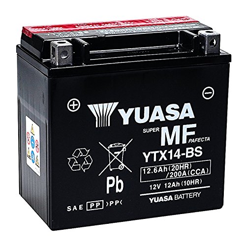 Batteria sigillata Yuasa YTX14-BS 12 V 12 Ah 200 CCA con acido