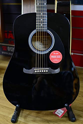 Fender FA-125 - Chitarra acustica Dreadnought, tastiera in noce, colore: Nero