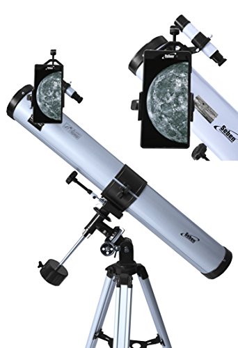 Seben 900-76 EQ2 Telescopio riflettore + Adattatore Universale Smartphone Cellulare DKA5