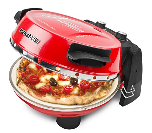 G3Ferrari G10032 Forno Pizza Plus, 1200 W, 1 Liter, 18/10_Steel, Termostato regolabile (400°C max), Rosso