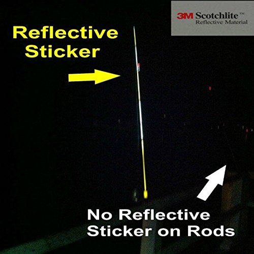 StickersLAb - Nastro adesivo rifrangente riflettente materiale 3M canna da pesca vettino 3 Metri (Rosso)