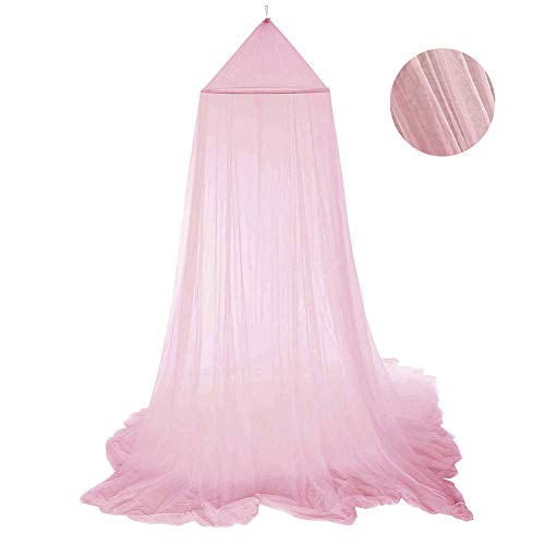 Zanzariera a Tenda per Letto, Zanzariera Baldacchino Per Letti Da Singolo Per Baby Dei Bambini Del Capretto Luminosi Star Zanzariere Da Letto A Baldacchino Del Reticolato All'aperto,Rosa