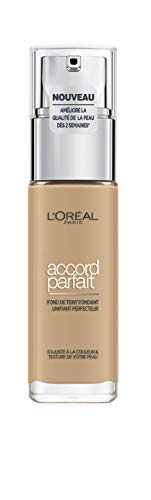 L’Oréal Paris Make-Up Designer Accord Parfait, Foundation fondotinta Flacone a pompa Liquido 30 ml, Beige Doré 3.D