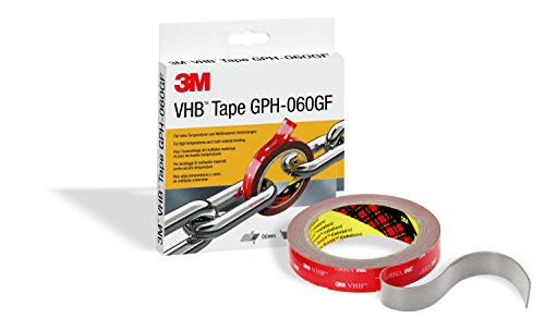 3M VHB Nastro Biadesivo Tape GPH con Resistenza alle Alte Temperature, 19 mm x 3 m, Spessore 0.6 mm, Grigio, 1 Pezzo