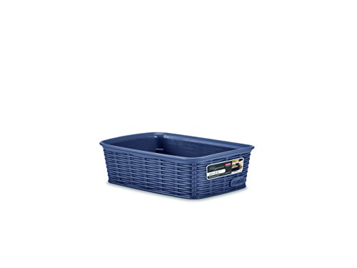 Stefanplast Elegance Cestino Rattan, Blu, 20x14x6 cm