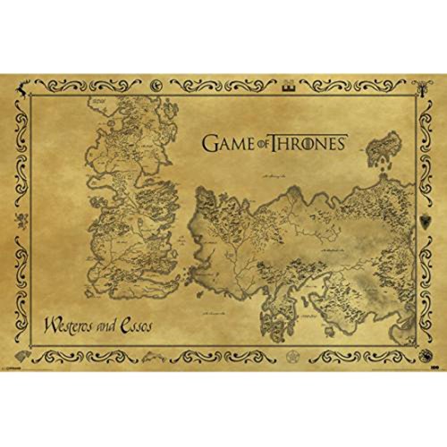 Grupo Erik PP33390 Poster Game Of Thrones Antique Map, carta, Multicolore, 91 x 61,5 x 0,1 cm