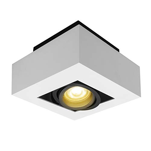 Budbuddy LED dimmerabile Spot light Faretti da soffitto lampada cubo soffitto faretti led singoli lampadario faretti Faretto spot faretto Presa GU10 230V [5W dimmerabile lampadina inclusa]Aluminium