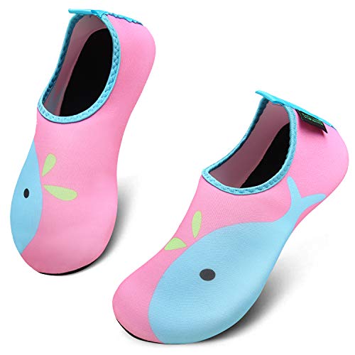 katliu Bambini Scarpe da Immersione Ragazze Ragazzi Scarpette da Surf da Scoglio Water Shoes per Piscina Nuoto Spiaggia Canottaggio Vela Aqua Cycling Snorkel Mare Fiume(067 Rosa, 34/35 EU)