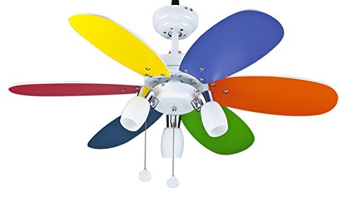 Interfan Parchís - Ventilatore da soffitto, multicolore, acciaio