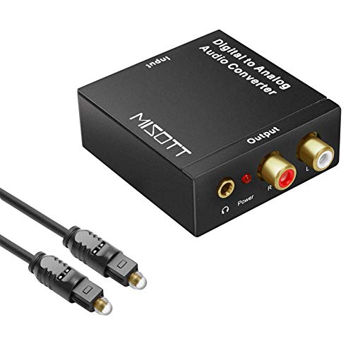 MISOTT Audio Digitale a Convertitore di Analog DAC, SPDIF Toslink Coaxial a Analog Stereo L/R Adattatore con 3.5mm Jack e cavo ottico per PS3, PS4, XBox, DVD