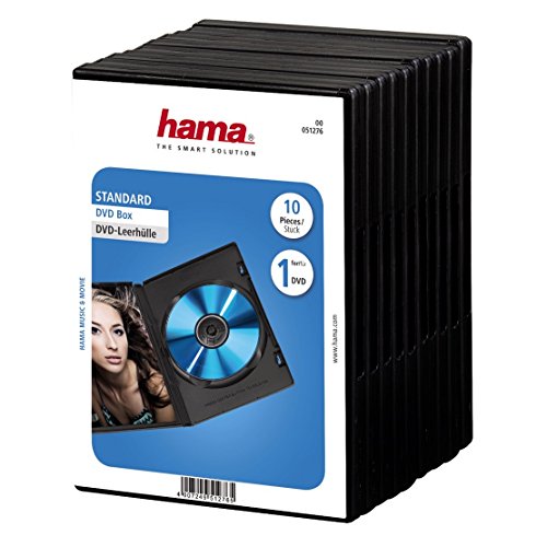 Hama Custodie per DVD, con copertina, confezione da 10. Colore: Nero