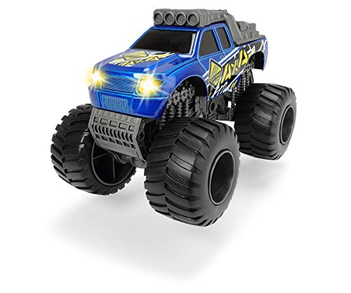 Dickie Toys 203752010 - Modellino di Monster Truck, fuoristrada, camion con luce e suono, batterie incluse, 2 colori assortiti, rosso o blu, 15 cm, a partire dai 3 anni