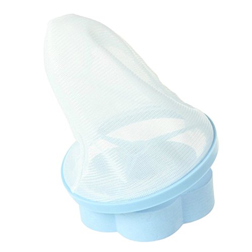 1PC filtro riutilizzabile epilazione lavatrice lavanderia Ball Floating mesh bag lavatrice Lint Filter Bags net pelucchi Hair Catcher maglia della lavanderia sacchetto filtro, Blue, medium