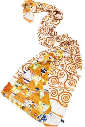 prettystern Donna Seta Sciarpe Belle Arti Sciarpa Della Stampa Art Nouveau Gustav Klimt l'aspettativa P690