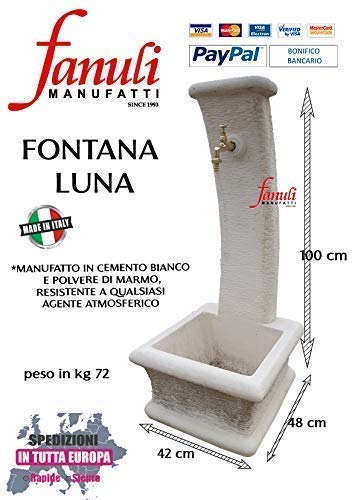 FONTANA IN CEMENTO MODERNA LUNA VEDOVELLA DA RUBINETTO PER GIARDINO VARI MODELLI