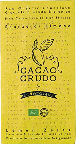 Cibocrudo Cioccolato con Scorze di Limone Tavoletta Cacao 77% Cruda -  50 gr