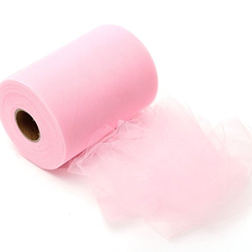 Rosenice -  tulle rotolo bobina tessuto rotolo da regalo festa di nozze arco banchetto Decor Craft rosa 15,2 cm 91,4 m