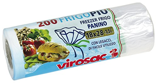 VIROSAC 111998 Sacchetti per Frigo e Freezer, 18x5.5x5.5 cm, 200 unità