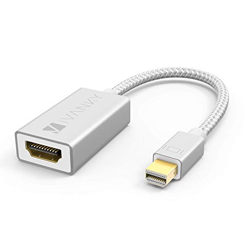 IVANKY Thunderbolt HDMI Adattatore - Adattatore Mini DisplayPort HDMI Adattatore HDMI Compatibile con Surface PRO 1-4, Surface 3, ThinkPad ECC - Argento
