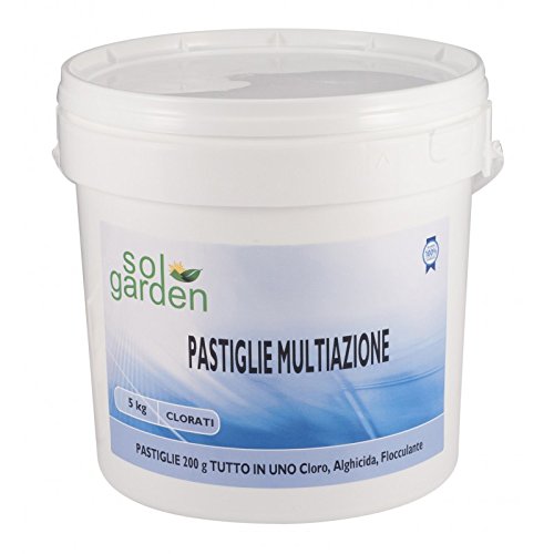 10 KG PASTIGLIE CLORO 200GR  MULTIAZIONE TRICLORO 90% DISSOLUZIONE LENTO DISSOLVIMENTO TRATTAMENTO ACQUA PISCINA