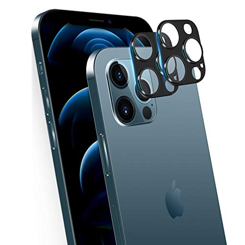 memumi [2 Pezzi 3D Lens Pellicola Fotocamera per iPhone 12 PRO 6.1 [Three Camera], [9H Durezza][AntiGraffio] Vetro Temperato, Ultra Sottile [sugli Scatti Notturna Definizione]-Nero (2020)