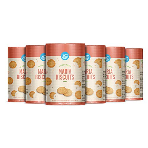 Marchio Amazon - Happy Belly - Biscotti secchi marie senza zuccheri aggiunti, 6 x 400 g