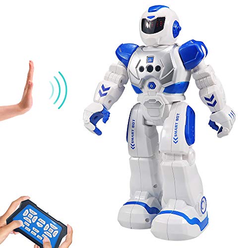 HUSAN RC Robot per Bambini, Robot Intelligente Interattivo Controllo a Infrarossi Programmabili Canto Danza Robot Sensazione di gesti Giocattoli per Bambini