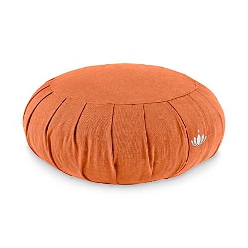 Lotuscrafts Cuscino Meditazione Zafu Zen - Altezza 15 cm - Rivestimento in Cotone Lavabile - Ripieno di Farro - Cuscino Yoga Meditazione - Cuscino Zafu - Meditation Cushion - Certificato GOTS