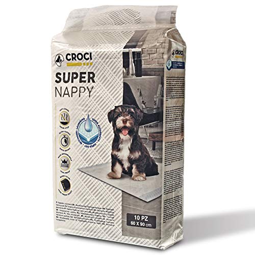 CROCI C6OI0012 - Super Nappy - Tappetini assorbenti per cani, 90x60 cm, Confezione da 10 pezzi