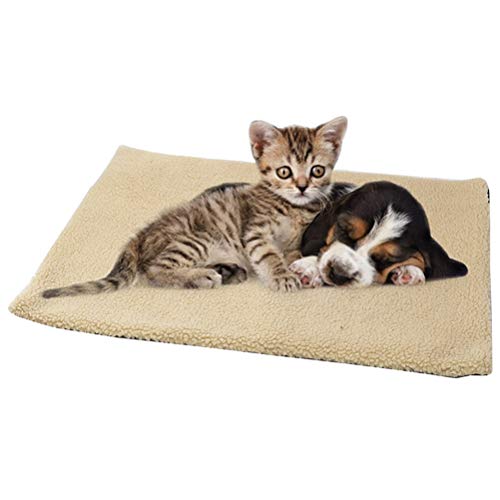 Coperta autoriscaldante per gatti, cani e animali domestici, lavabile e termica, per cani e gatti, 60 x 45 cm beige.