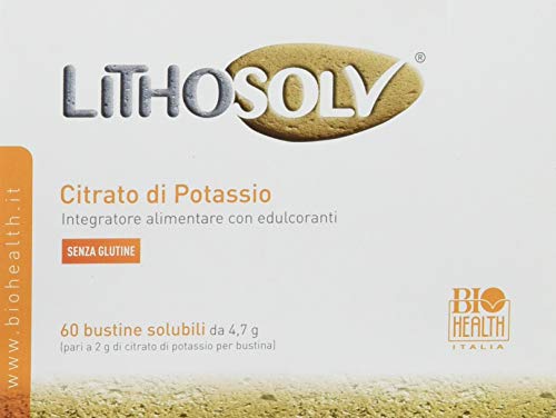 Lithosolv di Biohealth Italia - Integratore Alimentare di Citrato di Potassio - Confezione da 60 bustine
