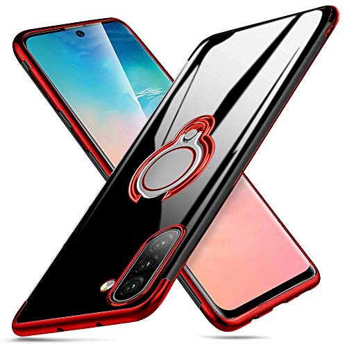 kadixini Custodia Samsung Galaxy Note10 Ring 360°Regolabile Anello Magnetica Supporto Ring TPU Case Silicone Custodia Samsung Galaxy Note10 Rosso