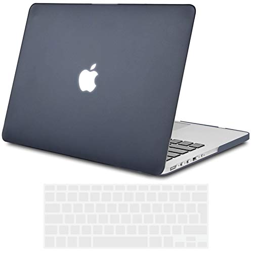 TECOOL Custodia MacBook PRO 15 Pollici Retina, Plastica Case Dura Cover Rigida Copertina con Copertura della Tastiera in Silicone per MacBook PRO 15.4 Retina (Modello: A1398) - Nero Chiaro